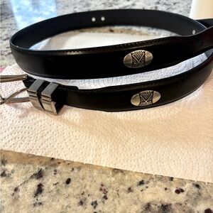 Vintage Men's Black Leather Golf Club Belt Size 42 Retro Blokecore Goth Y2K